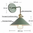 thumbnail image 2 of FSLiving 1-Light Dimmable Wall Sconce Lighting Fixture Within-line Cord Dimmer Switch,Macaron Wall lamp E26 Edison Copper lamp Holder with Matte Paint Body Bedside lamp Bathroom Vanity Lights-Green, 2 of 4