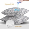 thumbnail image 4 of Farmhouse Blue Floral Throw Pillow Covers 16x16 Inch Set of 2, Vintage Botanical Leaves Burlap Waterproof Outdoor Pillow Covers, Decorative Cushion Pillowcases for Couch, Sofa, Bed, Garden, Patio, 4 of 9