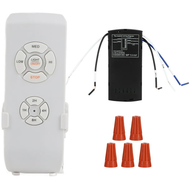 Kit de control remoto inalámbrico para ventilador de techo de 220 V con interruptor temporizador y receptor para control inteligente del hogar.