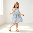 thumbnail image 6 of IFNWSV Girls Floral Print Sleeveless Summer Dresses Cotton A Line Beach Sundress Casual Dress with Pockets Multicolor 2-3 Years, 6 of 6