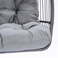 thumbnail image 3 of SUGIFT Outdoor Patio Wicker Folding Hanging Chair,Rattan Swing Hammock Egg Chair With C Type Bracket , With Cushion And Pillow, 3 of 8