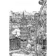 thumbnail image 3 of Wang, Melissa 13x18 Black Modern Framed Museum Art Print Titled - BandW City Scene IV, 3 of 5