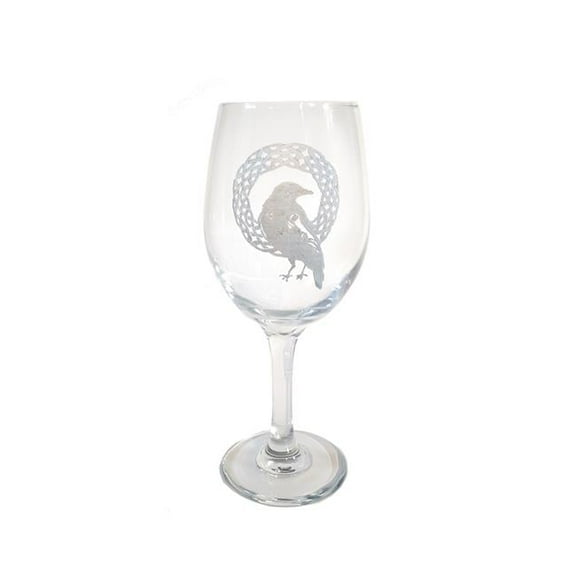 Lyoncraft WIRV01 18 oz Celtic Raven Engraved Wine Glass