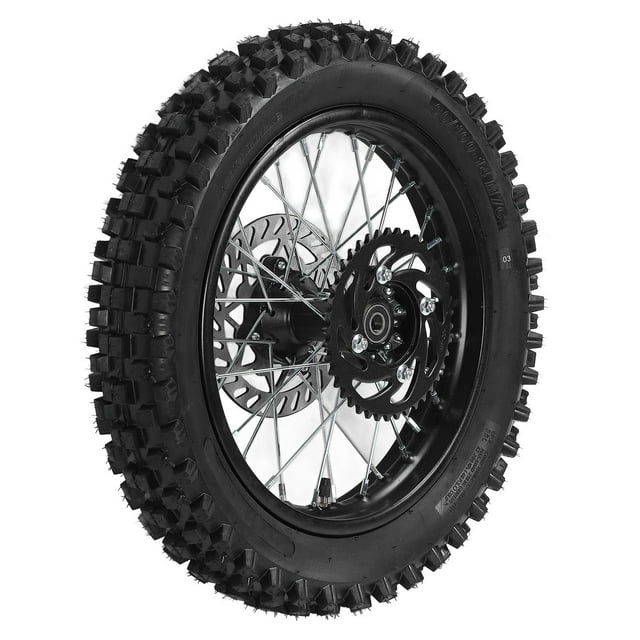 14 Inch Rear Wheel Rim Tyre Assembly, Rear Wheel Rim Tire Replacement 90/100-14 Enhanced Traction 12mm Axle 420 41T Sprocket for Motorcycle