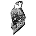 thumbnail image 3 of Made by Olivia Women's Sexy Paisley Bandana/ Tie dye Halter Top Shirt- Made in USA, 3 of 4