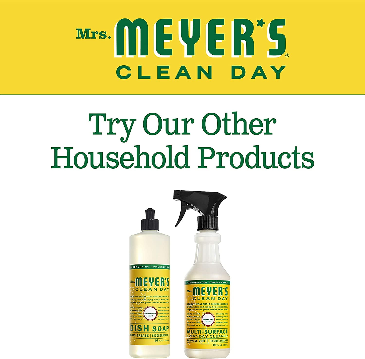 Mrs. Meyer's Dish Soap Variety, 1 Dish Soap, 1 Dish Soap Refill, Honeysuckle, 1 CT