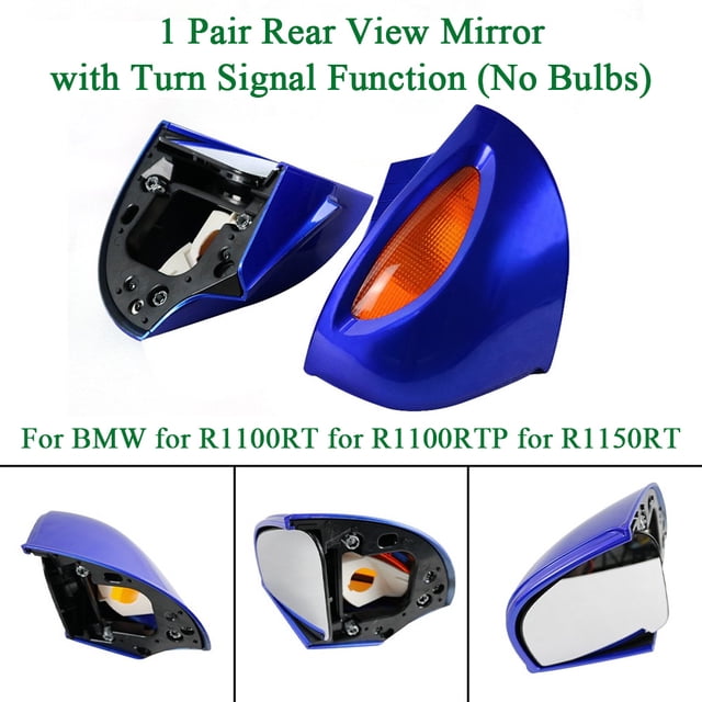 ALLTIMES Rétroviseur avec Fonction Clignotants pour BMW pour R1100RT pour R1100RTP pour R1150RT, Boîtier Bleu
