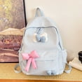 thumbnail image 2 of Fgnfyis Preschool Backpack Boys Plaid Large Capacity School Bookbag with Bow Design Lightweight for Daily Commute Travel Backpack for Kindergarten Girls Blue, 2 of 3