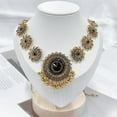thumbnail image 3 of Bollywood Indian Jewelry Sets for Women Wedding Party Jewelry Flower Tassel Beaded Dangle Earring Oxidized Indian Choker Necklace Gold Plated Zirconia Jhumkas Chandelier Earrings Boho Jewelry, 3 of 12