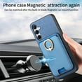 thumbnail image 6 of ELEHOLD Case for Samsung Galaxy A54 5G, Slim Magnetic Wallet Case with Ring Stand Credit Card Holder,Blue, 6 of 7