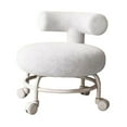 thumbnail image 3 of Rolling Stool with Backrest Low Rolling Seat Stepstool Shoe Stool Heavy Duty Stable Padded Seat Low Stool with Wheels for Living Room Sturdy White, 3 of 8