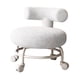 thumbnail image 3 of Taburete bajo con ruedas Asiento bajo con ruedas Asiento giratorio Silla móvil para Blanco, 3 of 9