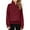 Wine, variant on BRGZLK Kids Half Zipper Pullover Crop Tops Boys Girls Winter Trendy Solid Color Long Sleeve High Neck Sweatshirt with Thumb Hole Coffee 7-8 Years