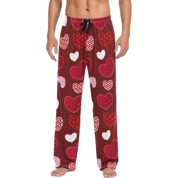 GZHJMY Valentine's Day Pajama Pants for Men, Lounge Pants Lightweight Men Pajama Bottoms with Drawstring Pockets, Christmas New Year Birthday Gifts, Large