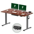 thumbnail image 3 of FLEXISPOT 55" x 28" Home Office Height Adjustable Standing Desk Memory Programmable Presets Computer Desk Gray and Mahogany, 3 of 9