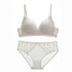 thumbnail image 2 of Gibobby Conjunto Lencería Tanga Y Bralette Ropa interior francesa Sentido femenino Encaje Algodón Sin anillo de Conjunto de sujetador(Beige, 85B), 2 of 4