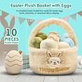 thumbnail image 3 of Easter Egg Plush Basket Toy Set, 9.5" Easter Egg Hunt Basket with Bunny Design, Soft Decorative Easter Plush Toys, Perfect Easter Gift Set for Babies, 3 of 7