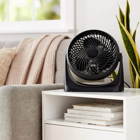 

11-Inch Air Circulator Fan with 90-Degree Tilt Head and 3 Speed Settings Ultra Quiet (30 dB) Lightweight (3 LBS) Black 6.3 D x 11.1 W x 10.9 H