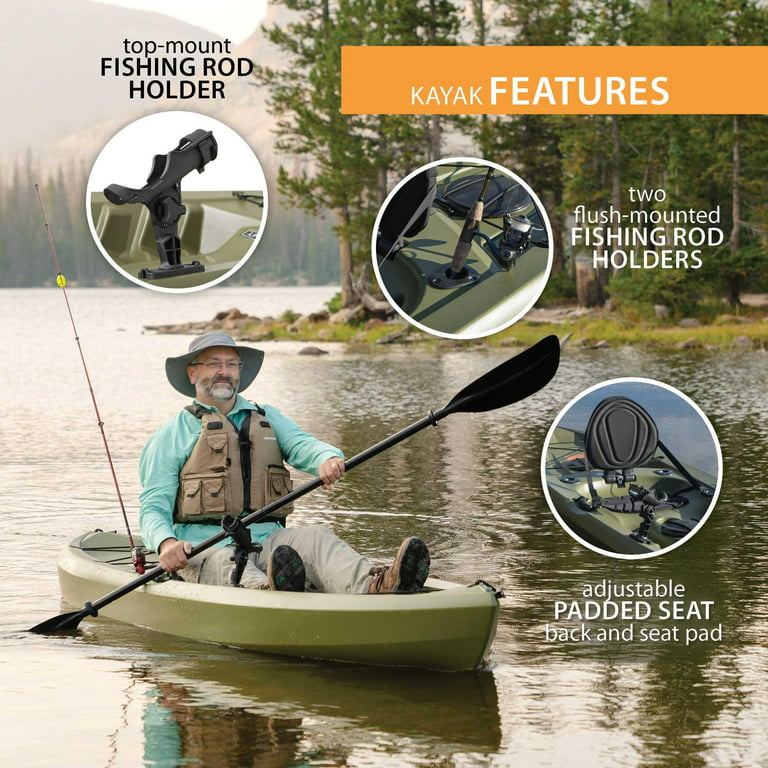 Lifetime Tamarack Angler 10 ft Sit-on-Top Fishing Kayak, Olive