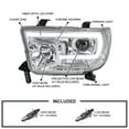 thumbnail image 3 of Spec-D Tuning Chrome Projector Headlights w/ LED Light Bar Compatible with 2007-2013 Toyota Tundra, 2008-2017 Toyota Sequoia, Left + Right Pair Headlamps Assembly, 3 of 6
