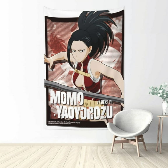 My Hero Academia Momo Yaoyorozu Tapestry Wall Hanging Home Decoration Wall Blanket Dormitory Living Room Bedroom Backdrop Poster( 60x40inch)