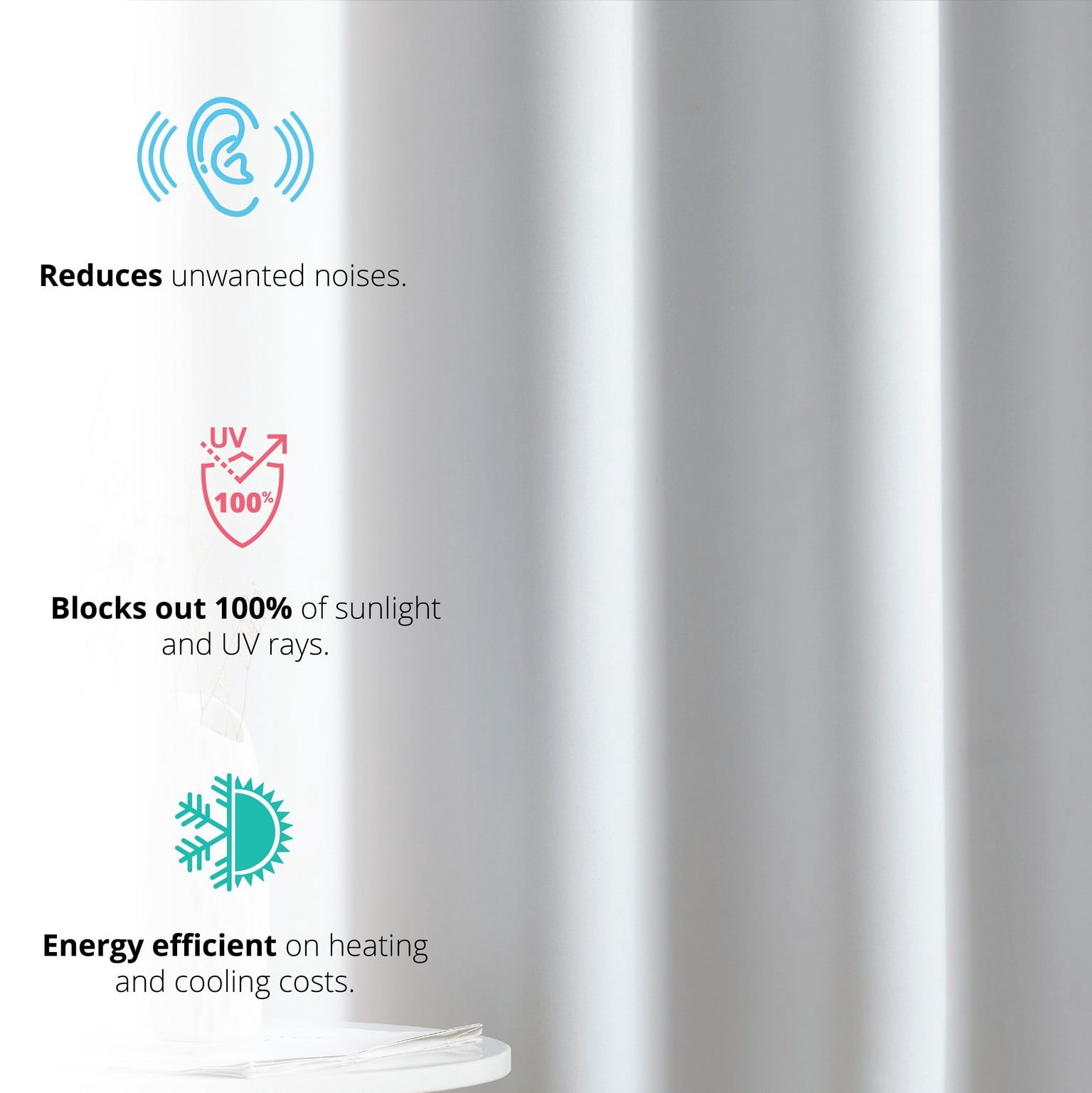 THD Lawrence 100% Blackout Thermal Grommet Window Curtain Panels for Bedroom and Living Room - Total Privacy and Energy Efficiency - Set of 2