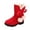 Red, variant on LYHao Winter Kids Boots With Bow For Girls Cozy Warm Boots For Everyday Play And Easy On/Off Comfort ,Girls Boots Sizes 6 Black(12-12.5 Years)