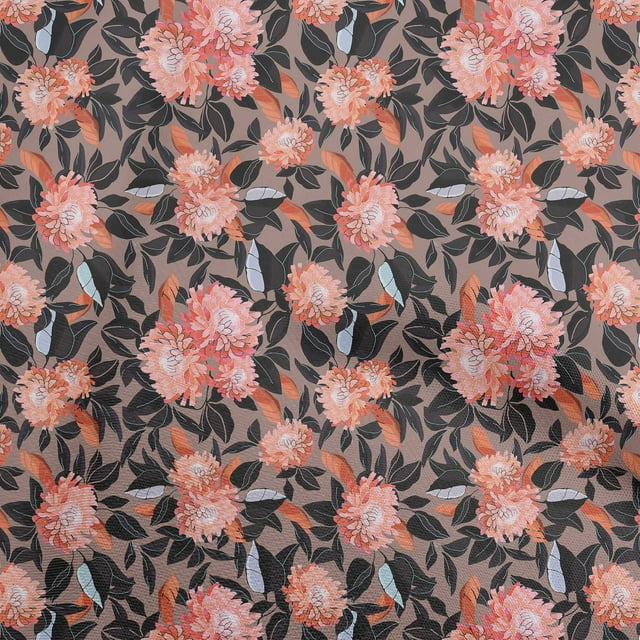 oneOone Rayon Orange Fabric Florals Craft Projects Decor Fabric Printed By The Yard 56 Inch Wide