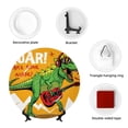 thumbnail image 4 of Yiaed Cool Dinosaur Playing Guitar Print Bone China Decorative Plate Ceramic Dinner Plates Art Crafts with Display Stand-6in, 4 of 6