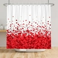 thumbnail image 4 of Red Hearts Shower Curtain Happy Valentines Day Bathroom Curtain Set with Hooks, Romantic Red Petals Water Repellent Shower Curtain 72W x 72L inch, 4 of 6