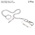 thumbnail image 2 of Unique Bargains 10' Stainless Steel Flat Keychain with Key Ring Clasp, Silver 2 Pack, 2 of 5