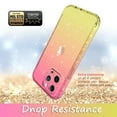 thumbnail image 4 of iPhone 15 Case, Rosebono Hybrid Glitter Sparkle Transparent Colorful Gradient Skin Cover Case For iPhone 15 (Gold/Pink), 4 of 4