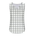 thumbnail image 6 of HOMBOM Cutout Tank Tops for Women Trendy Gray Pleated Casual Notch Neck Sleeveless Plaid Blouse, 6 of 6