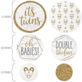 thumbnail image 2 of Big Dot of Happiness It's Twins - Gold Twins Baby Shower Giant Circle Confetti - Party Decorations - Large Confetti 27 Count, 2 of 7