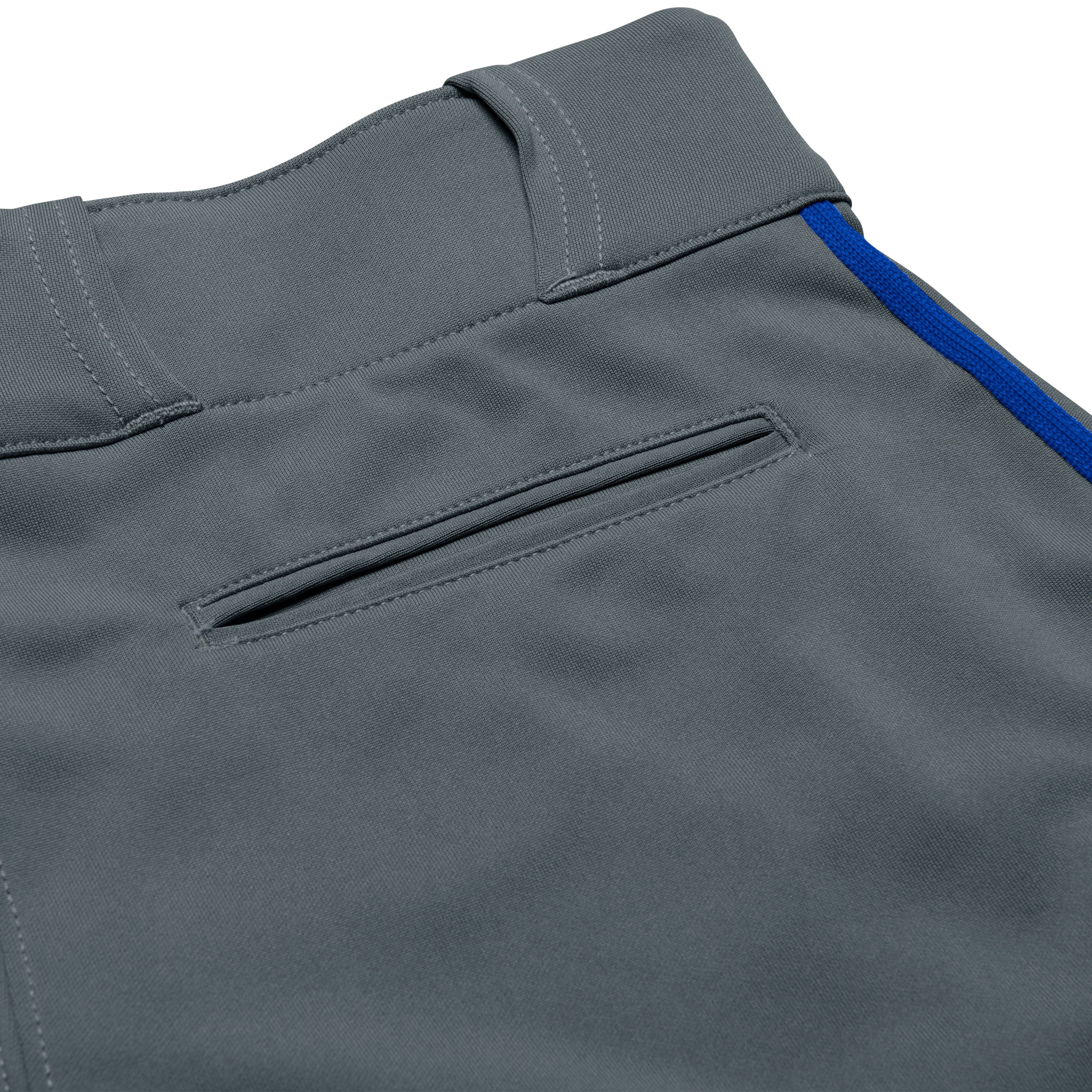 Triple Crown Open-Bottom Baseball Pants with Braid, Youth X-Small, Graphite with Royal Braid