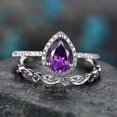 thumbnail image 1 of Juego de anillos de diamantes redondos de princesa morada de 1/2 piezas, tamaño 6-10, joyería de lujo de moda para mujeres, tamaño 8-1 piezas | Código de modelo 358 TAMAÑO 8 1 piezas, 1 of 3