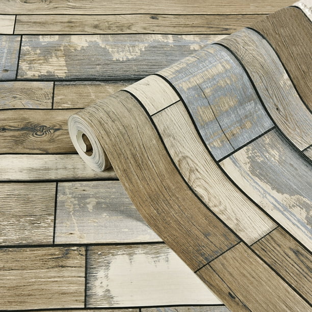 Deco Film/Papel Tapiz/0.53m X 9.5m/Tipo Laja, Ladrillo y Cantera /Material de instalación/ (MADERA COBALTO) PANEL DECORATIVO MADERA COBALTO