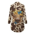 thumbnail image 4 of Yuyamidu Highland Cow Button Down Nightgowns for Women Long Sleeve Night Gowns Brown Cow Print Pajama Dress House Dress Plus Size XL Butterfly Sleepshirts with Pockets, 4 of 7