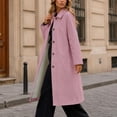 thumbnail image 6 of Women's Long Trench Coat Lapel Collar Single Breasted Button Down Long Sleeve Dressy Elegant Classic Business Fall Winter Overcoat with Pockets Pink, 6 of 9