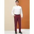 thumbnail image 3 of Pantalones de vestir Lars Amadeus para hombre Pantalones de negocios ajustados con frente plano color sólido borgo?a M, 3 of 6