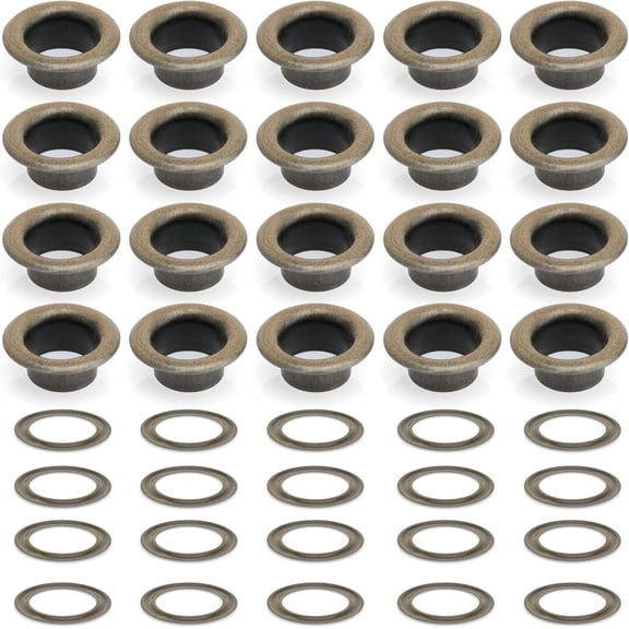 1/4" (7MM) Hole Size Metal Grommets Eyelets with Washers for Bead Cores, Clothes, Leather, Canvas (720 Sets, Antique Brass)