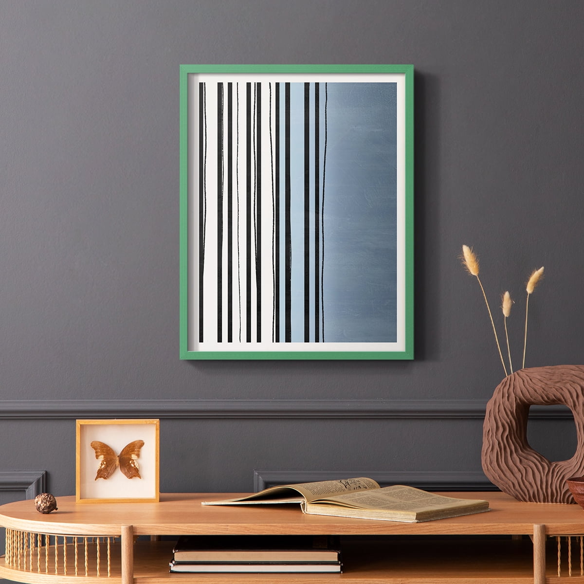 Abstracto Azul I in Paper Solid Wood 8 x 10 Framed Print