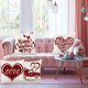 thumbnail image 4 of Teissuly Valentine's Day Red Plaid Heart Pattern Pillowcase Cushion Four-piece Set Teissuly WER202312025387, 4 of 9