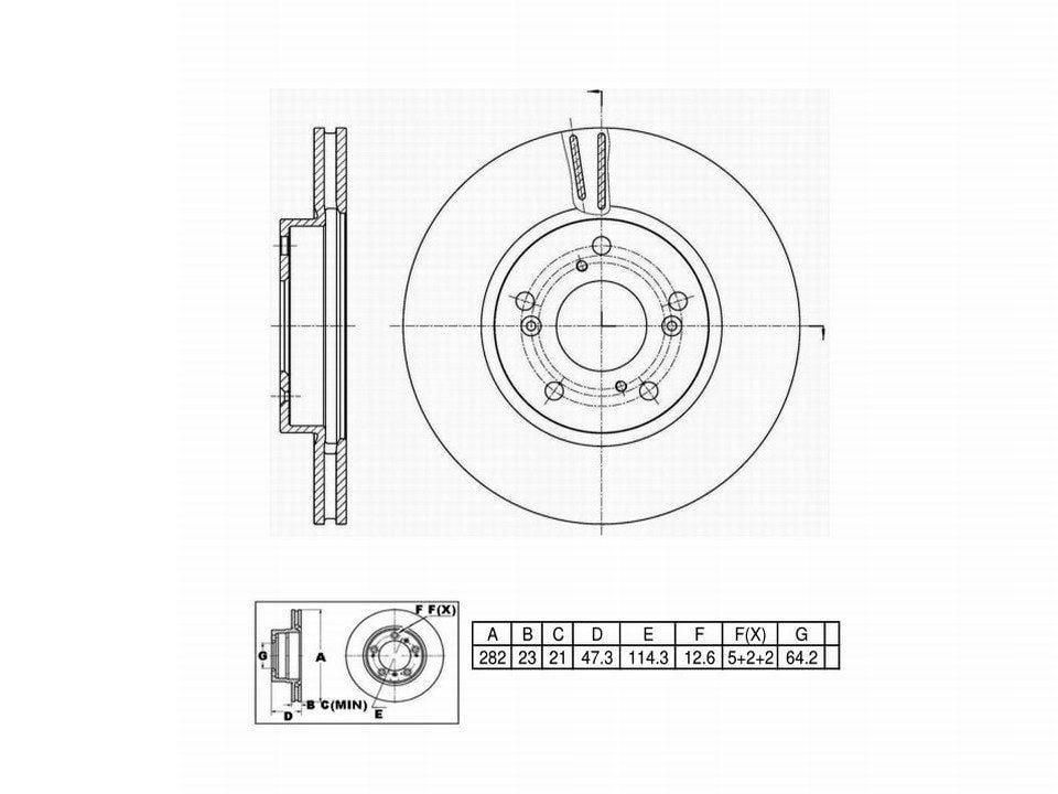 Winstop Brake Rotor, Front WS247517, Honda Civic 2015-2006