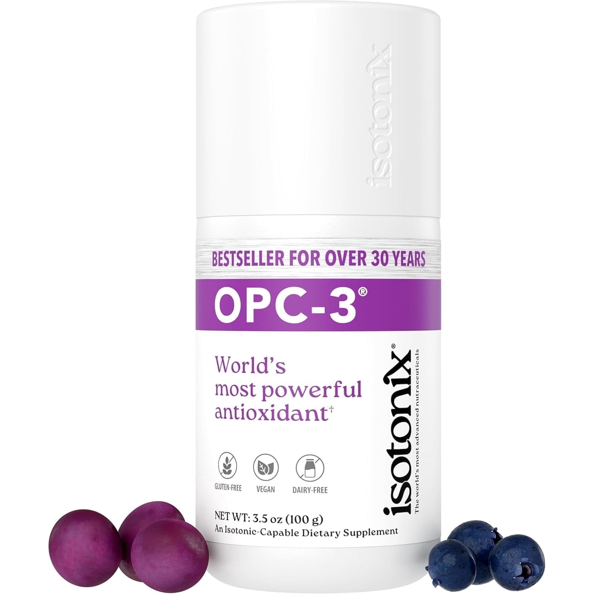 Isotonix OPC-3 Antioxidant Powder with Grape Seed and Pycnogenol – Heart, Cholesterol and Joint Support for Men & Women, 3.5 oz (100g), 30 Servings