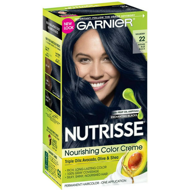 Garnier Nutrisse Nourishing Color Creme [22] Intense Blue Black 1 ea (Pack  of 4) - Walmart.com