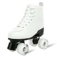 thumbnail image 5 of COMEONROA Adult Classic Quad Roller Skates, Light up Wheels Women&Men High Top Roller Skates, Outdoor Double-Row Roller Skates for Girls(White, Women 9/Men 8), 5 of 11