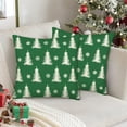 thumbnail image 2 of Pack of 2 Christmas Trees Snowflake Pillow Covers 16x16 Inch Green White Decor Pillowcase Winter Holiday Farmhouse Forest Pine Tree Cushion Case Xmas Home Sofa Bed Decorations, 2 of 5