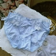 thumbnail image 3 of Gibobby Bragas elásticas para mujer Tangas de encaje para mujer, ropa interior Sexy de Tanga de cintura , bragas transpirables elásticas Hipster, bragas(Azul， L), 3 of 4