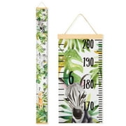 Safari Height Chart for Kids and Baby - Canvas Removable Growth Chart with Wooden Frame - Measurement Ruler for Wall - Jungle Theme Nursery Decor - 79" x 7.9"
